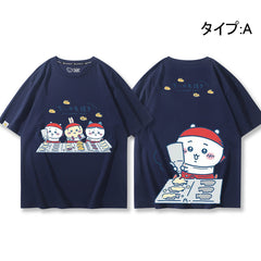 可愛いキャラ ゆるかわ トップス 鯛焼き ユニセックス 半袖Ｔシャツ