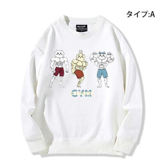 可愛いキャラ ゆるかわ トップス GYM ユニセックス 長袖 スウェット