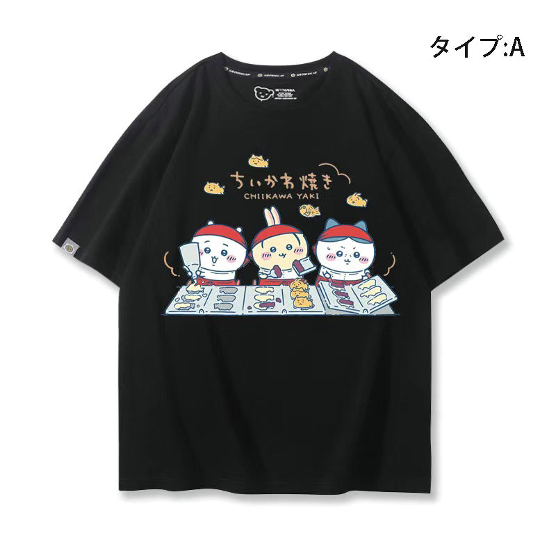 可愛いキャラ ゆるかわ トップス 鯛焼き ユニセックス 半袖Ｔシャツ