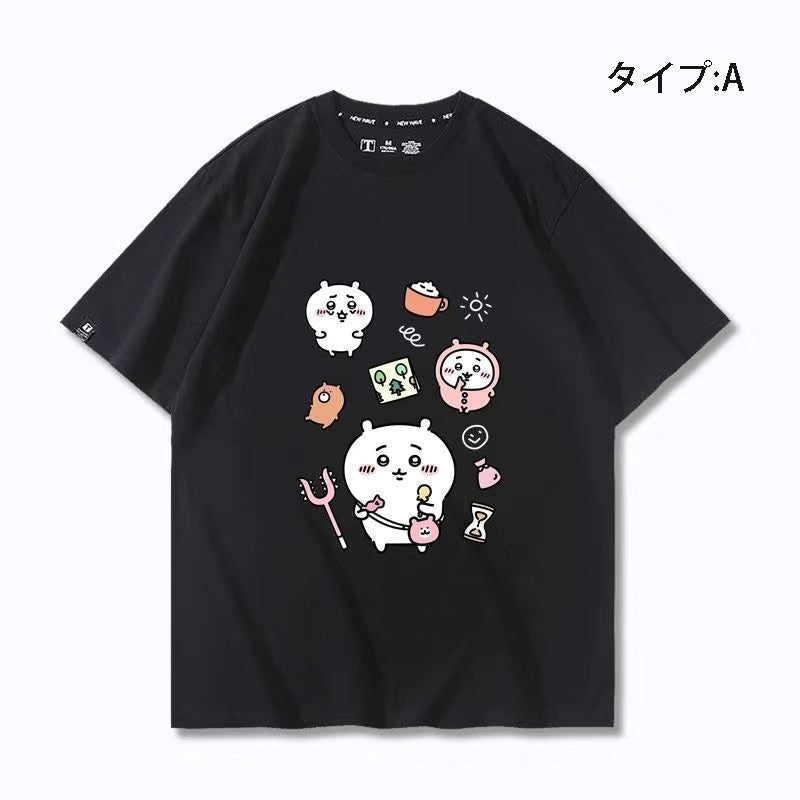 可愛いキャラ ゆるかわトップス 笑える日常 ユニセックス 半袖Ｔシャツ