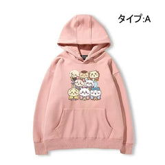 可愛いキャラ ゆるかわ トップス 仲の良い友達 ユニセックス 長袖 パーカー