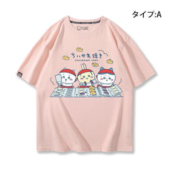 可愛いキャラ ゆるかわ トップス 鯛焼き ユニセックス 半袖Ｔシャツ