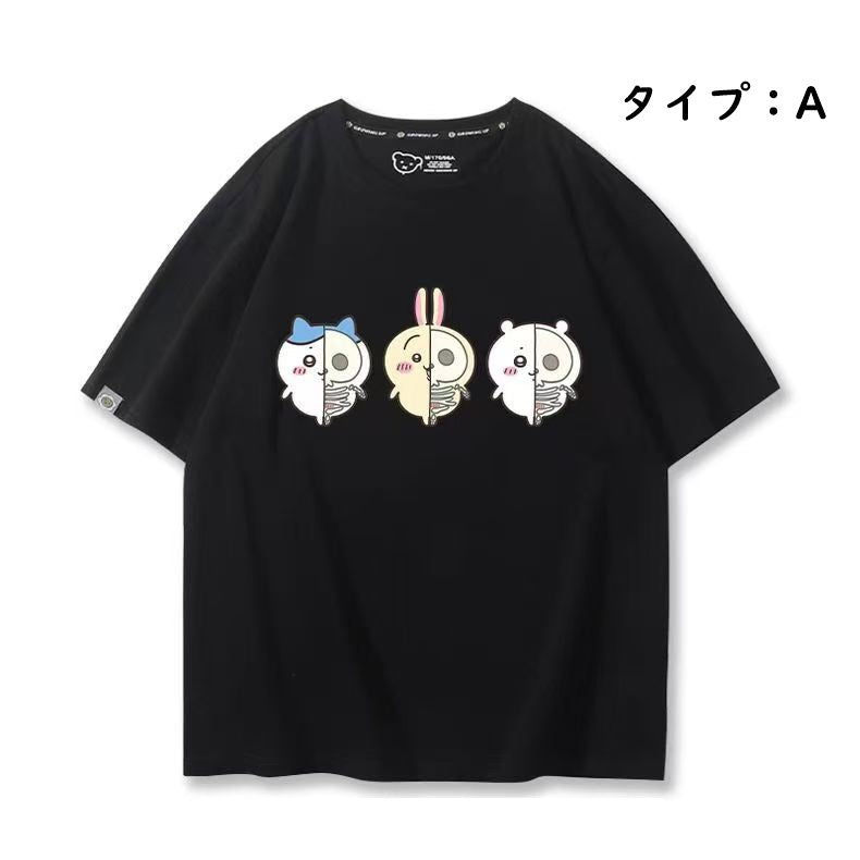 可愛いキャラ ゆるかわ トップス 身体構造 ユニセックス 半袖Ｔシャツ