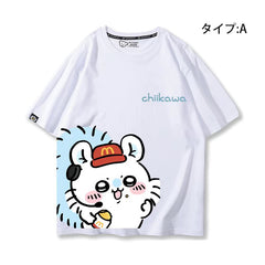 可愛いキャラ ゆるかわ トップス  アルバイト ユニセックス 半袖Ｔシャツ