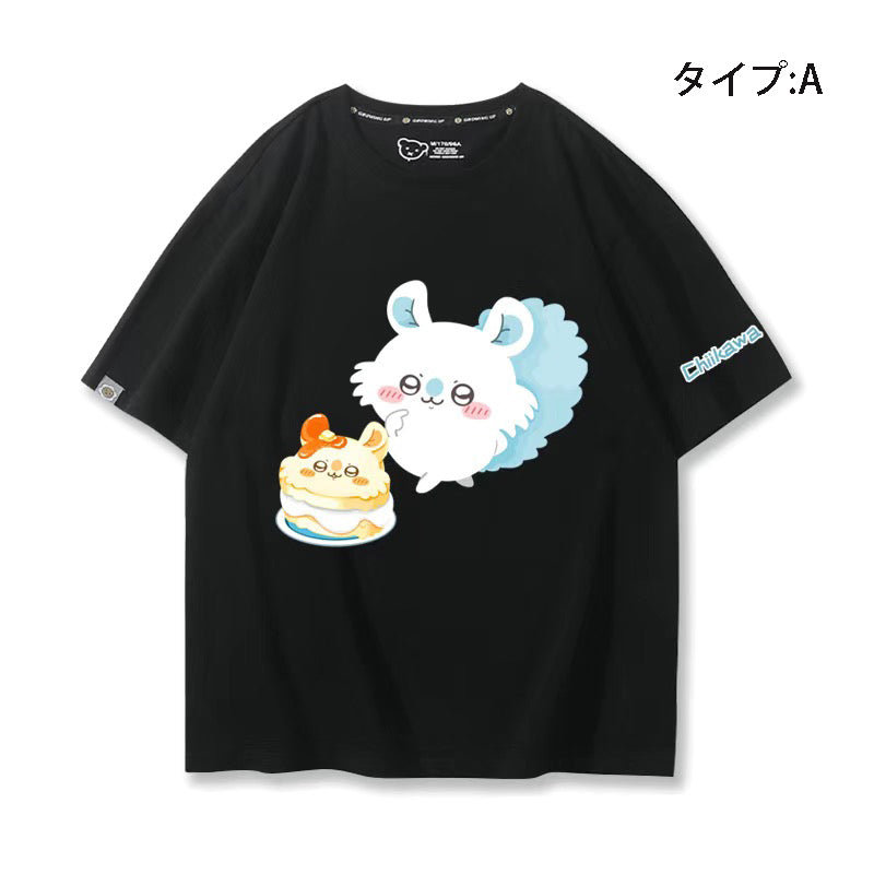 可愛いキャラ ゆるかわ トップス ケーキ ユニセックス 半袖Ｔシャツ