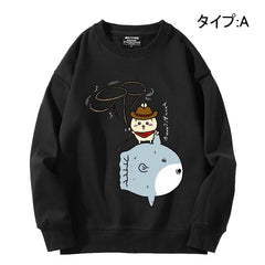 可愛いキャラ ゆるかわ トップス マンボウ ユニセックス 長袖 スウェット