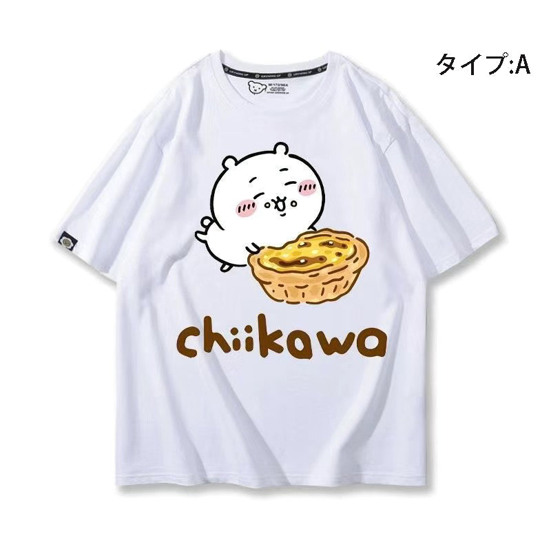 可愛いキャラ ゆるかわ トップス 美味しいエッグタルト ユニセックス 半袖Ｔシャツ
