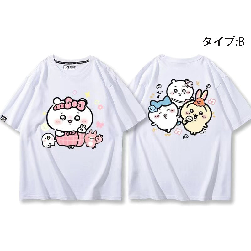 可愛いキャラ ゆるかわ トップス 集団遠足 ユニセックス 半袖Ｔシャツ