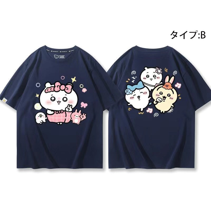 可愛いキャラ ゆるかわ トップス 集団遠足 ユニセックス 半袖Ｔシャツ