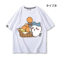 可愛いキャラ ゆるかわ トップス 美食 ユニセックス 半袖Ｔシャツ