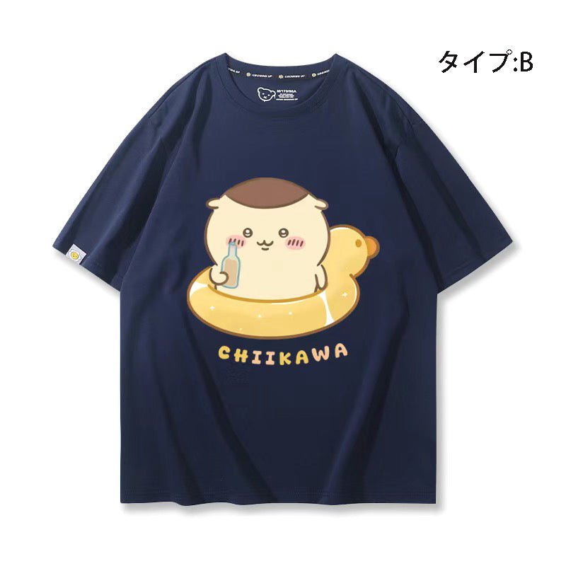 可愛いキャラ ゆるかわ トップス 浮き輪 ユニセックス 半袖Ｔシャツ
