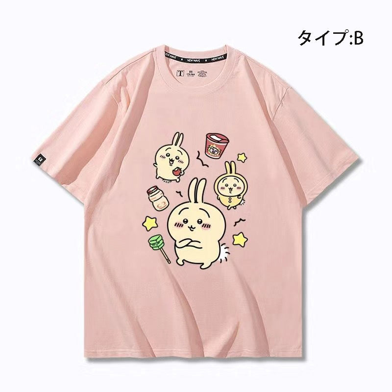 可愛いキャラ ゆるかわトップス 笑える日常 ユニセックス 半袖Ｔシャツ