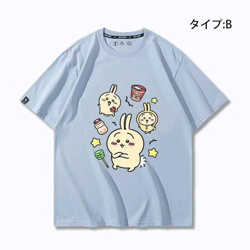 可愛いキャラ ゆるかわトップス 笑える日常 ユニセックス 半袖Ｔシャツ