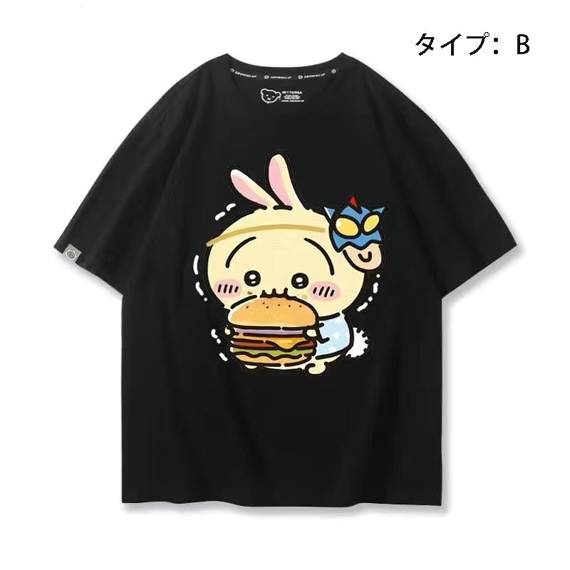可愛いキャラ ゆるかわ トップス 楽しい時間 ユニセックス 半袖Ｔシャツ