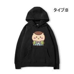 可愛いキャラ ゆるかわ トップス 美しい着物 ユニセックス 長袖 パーカー
