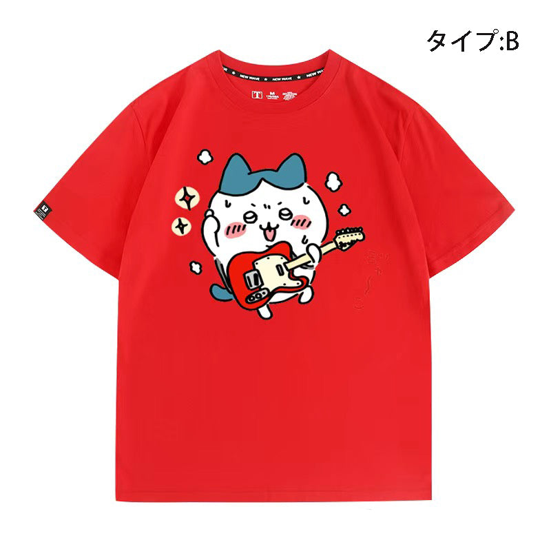可愛いキャラ ゆるかわ トップス ギタリスト ユニセックス 半袖Ｔシャツ