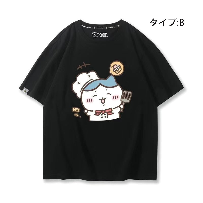 可愛いキャラ ゆるかわ トップス 料理人 ユニセックス 半袖Ｔシャツ