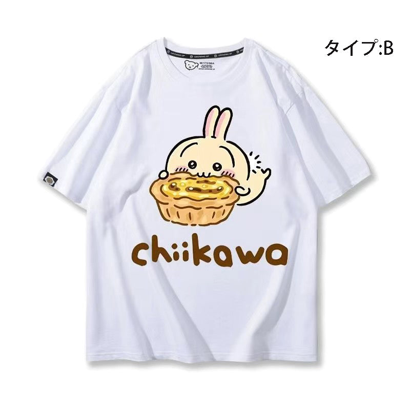 可愛いキャラ ゆるかわ トップス 美味しいエッグタルト ユニセックス 半袖Ｔシャツ
