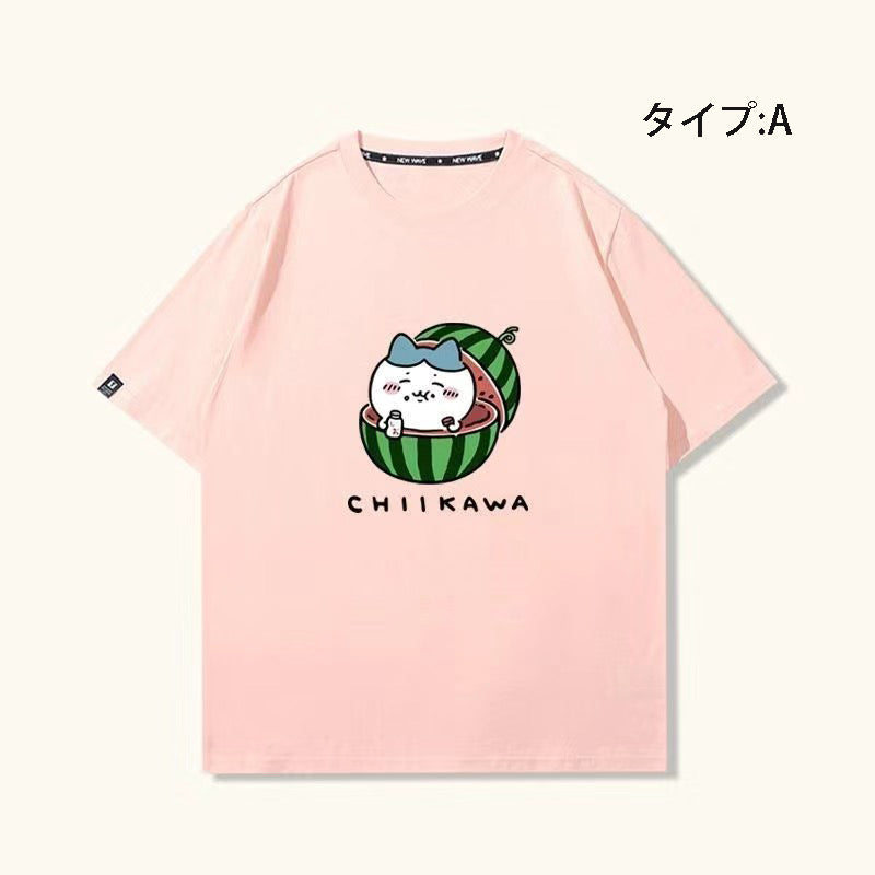 可愛いキャラ ゆるかわトップス 美味しいスイカ ユニセックス 半袖Ｔシャツ