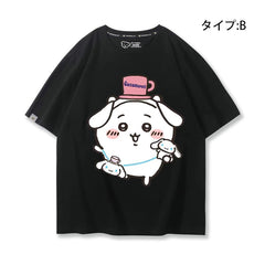 可愛いキャラ ゆるかわ トップス 可愛いショルダーバッグ ユニセックス 半袖Ｔシャツ