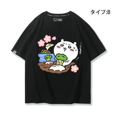 可愛いキャラ ゆるかわ トップス 大根を抜く ユニセックス 半袖Ｔシャツ