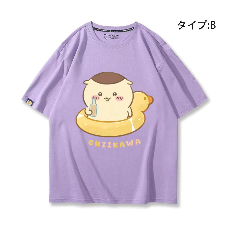 可愛いキャラ ゆるかわ トップス 浮き輪 ユニセックス 半袖Ｔシャツ