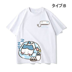 可愛いキャラ ゆるかわ トップス エアコン ユニセックス 半袖Ｔシャツ