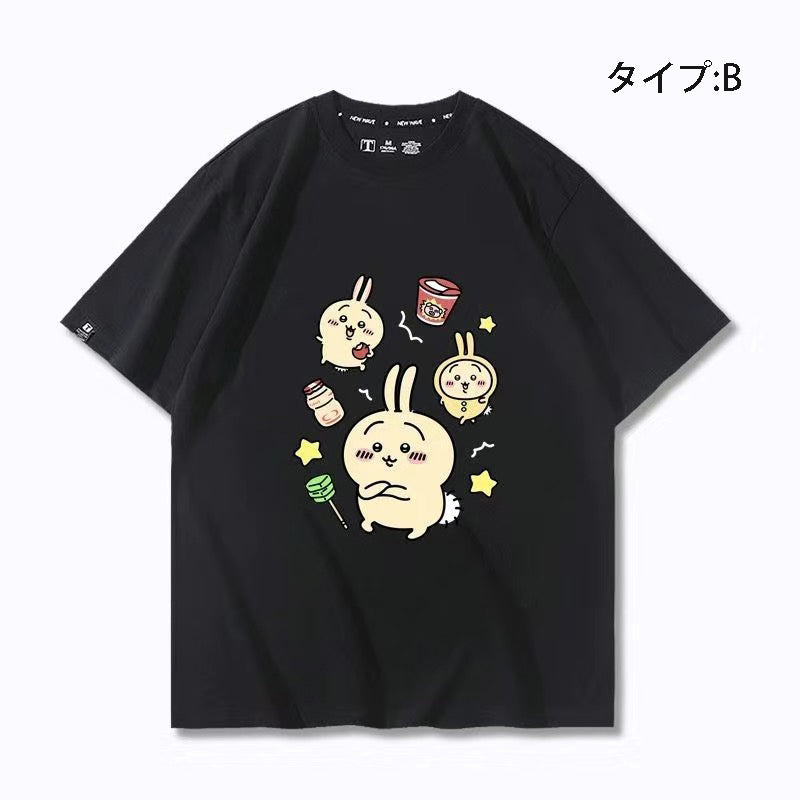 可愛いキャラ ゆるかわトップス 笑える日常 ユニセックス 半袖Ｔシャツ
