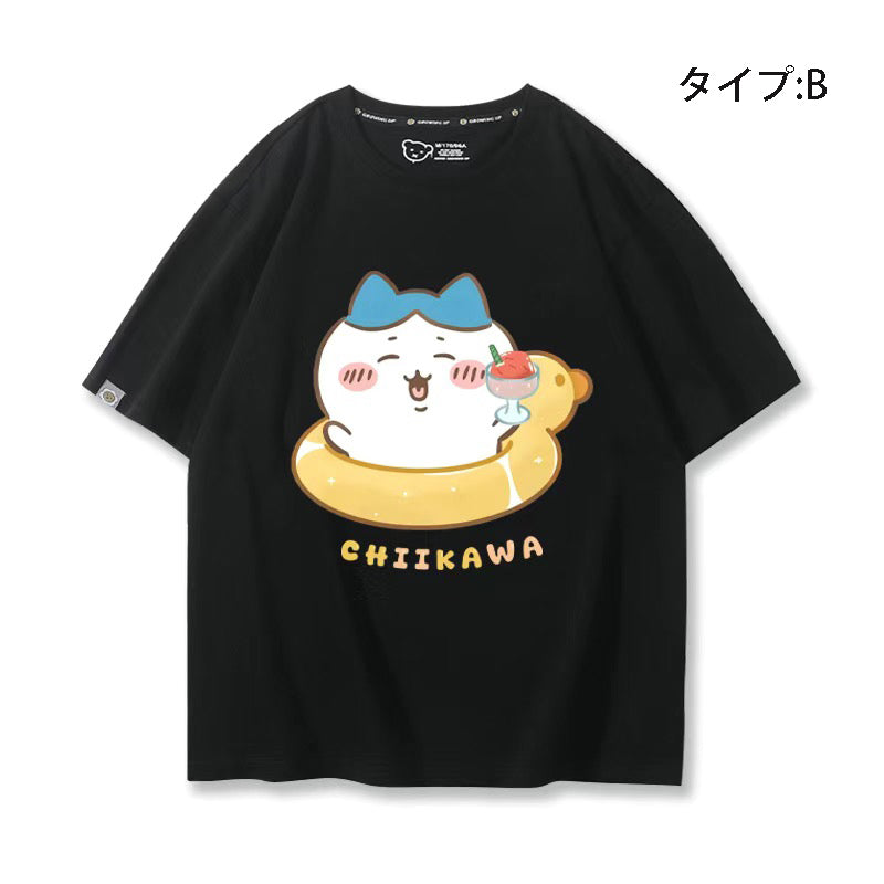 可愛いキャラ ゆるかわ トップス 水泳 ユニセックス 半袖Ｔシャツ