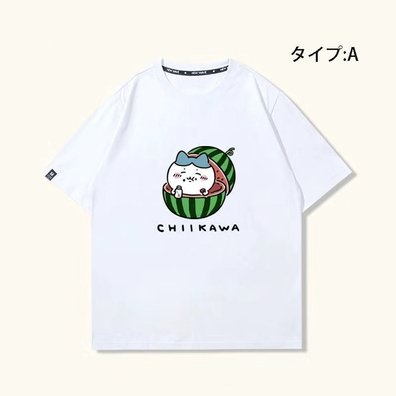 可愛いキャラ ゆるかわトップス 美味しいスイカ ユニセックス 半袖Ｔシャツ