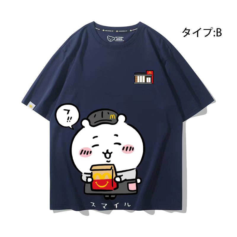 可愛いキャラ ゆるかわ トップス 勤め人 ユニセックス 半袖Ｔシャツ
