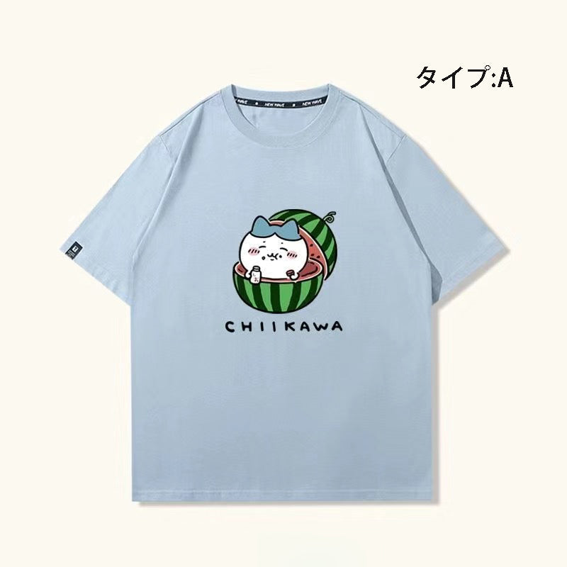 可愛いキャラ ゆるかわトップス 美味しいスイカ ユニセックス 半袖Ｔシャツ