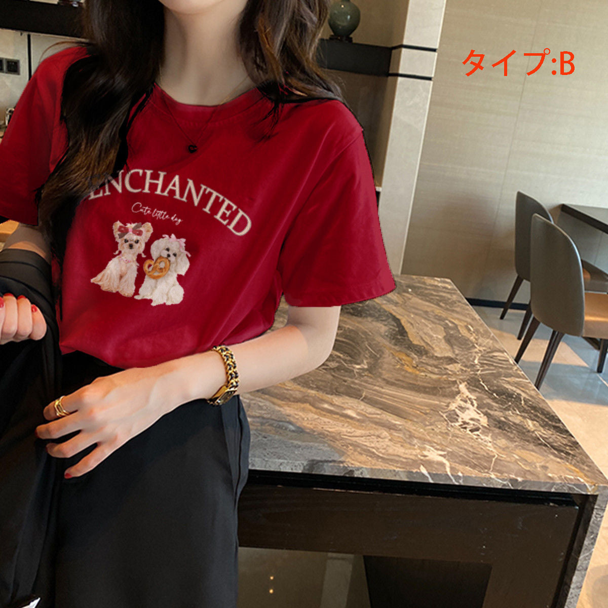 半袖 キュート動物 Tシャツ レディース トップス