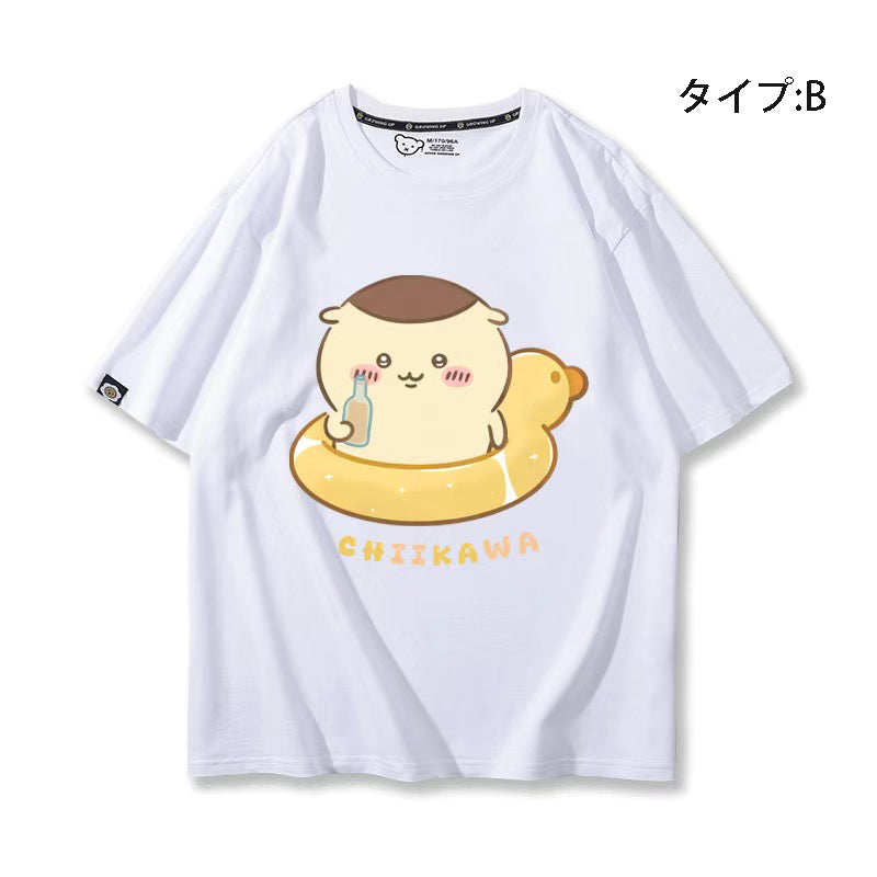 可愛いキャラ ゆるかわ トップス 浮き輪 ユニセックス 半袖Ｔシャツ