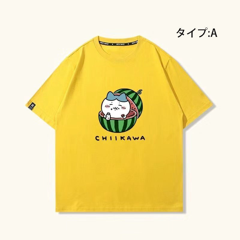 可愛いキャラ ゆるかわトップス 美味しいスイカ ユニセックス 半袖Ｔシャツ