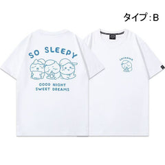 可愛いキャラ ゆるかわ トップス SO SLEEPY ユニセックス 半袖Ｔシャツ