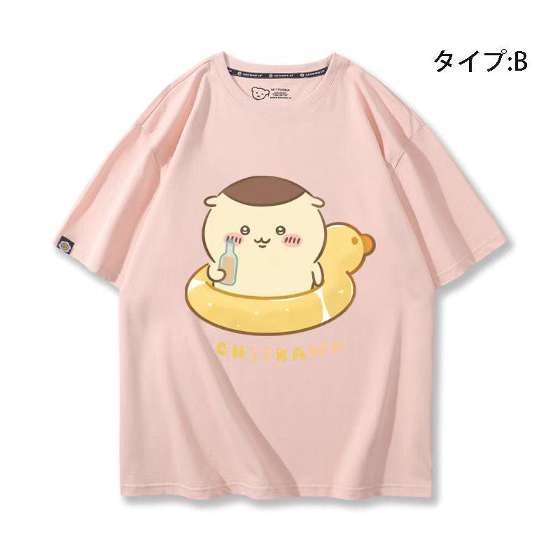 可愛いキャラ ゆるかわ トップス 浮き輪 ユニセックス 半袖Ｔシャツ