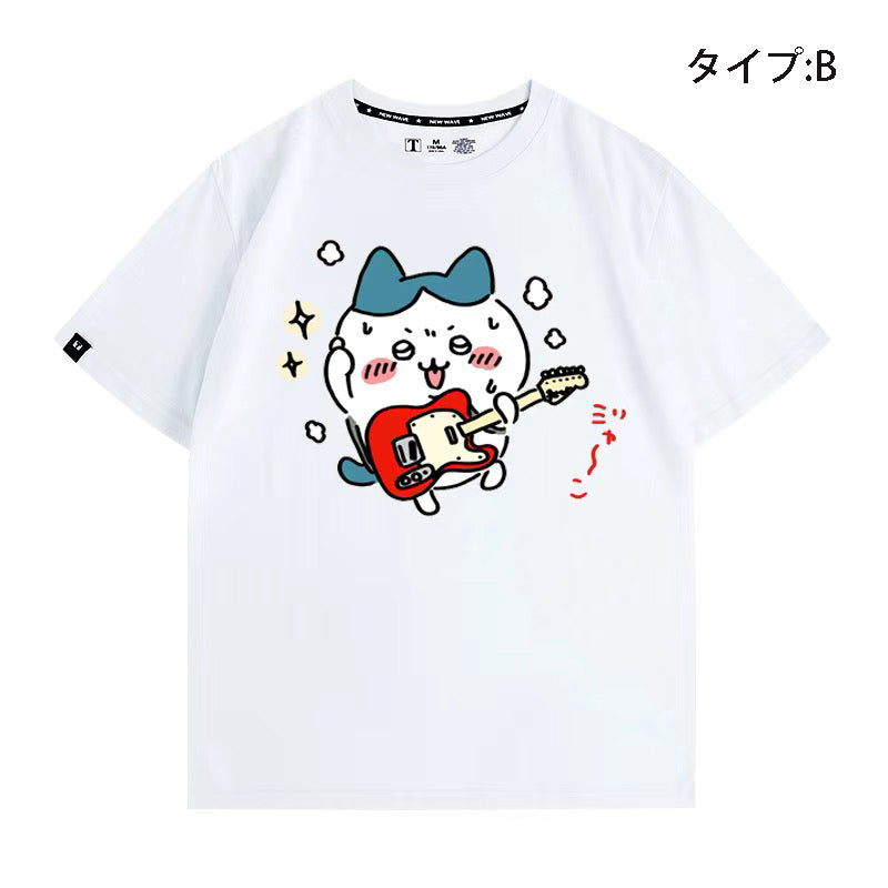 可愛いキャラ ゆるかわ トップス ギタリスト ユニセックス 半袖Ｔシャツ