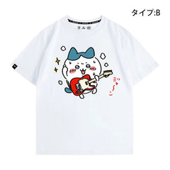 可愛いキャラ ゆるかわ トップス ギタリスト ユニセックス 半袖Ｔシャツ