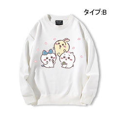 可愛いキャラ ゆるかわ トップス  嬉しい時間 ユニセックス 長袖 スウェット