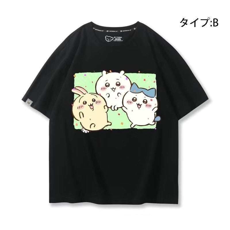 可愛いキャラ ゆるかわ トップス ゆったりとした生活 ユニセックス 半袖Ｔシャツ