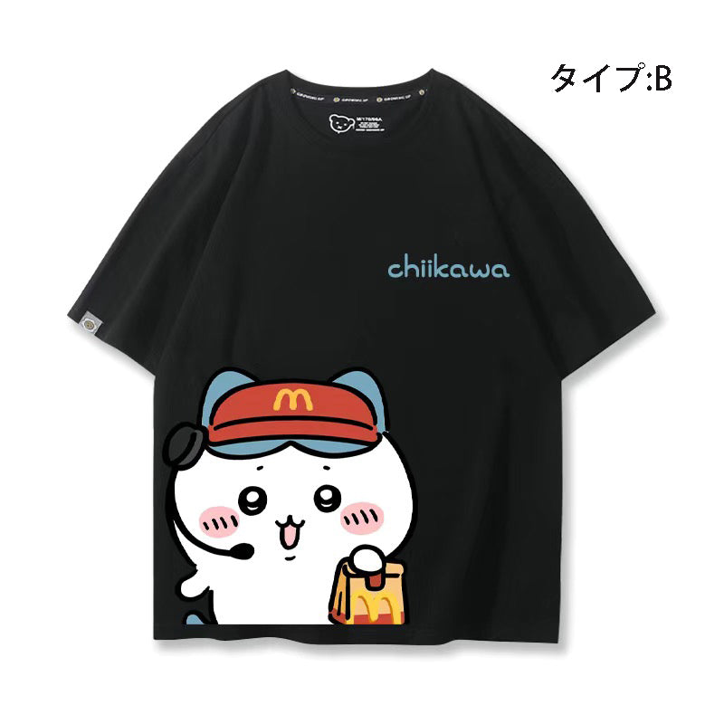 可愛いキャラ ゆるかわ トップス  アルバイト ユニセックス 半袖Ｔシャツ