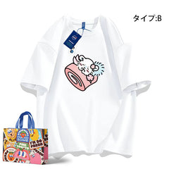 可愛いキャラ ゆるかわ トップス ケーキ ユニセックス 半袖Ｔシャツ