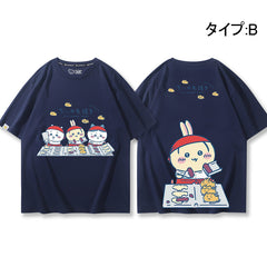 可愛いキャラ ゆるかわ トップス 鯛焼き ユニセックス 半袖Ｔシャツ