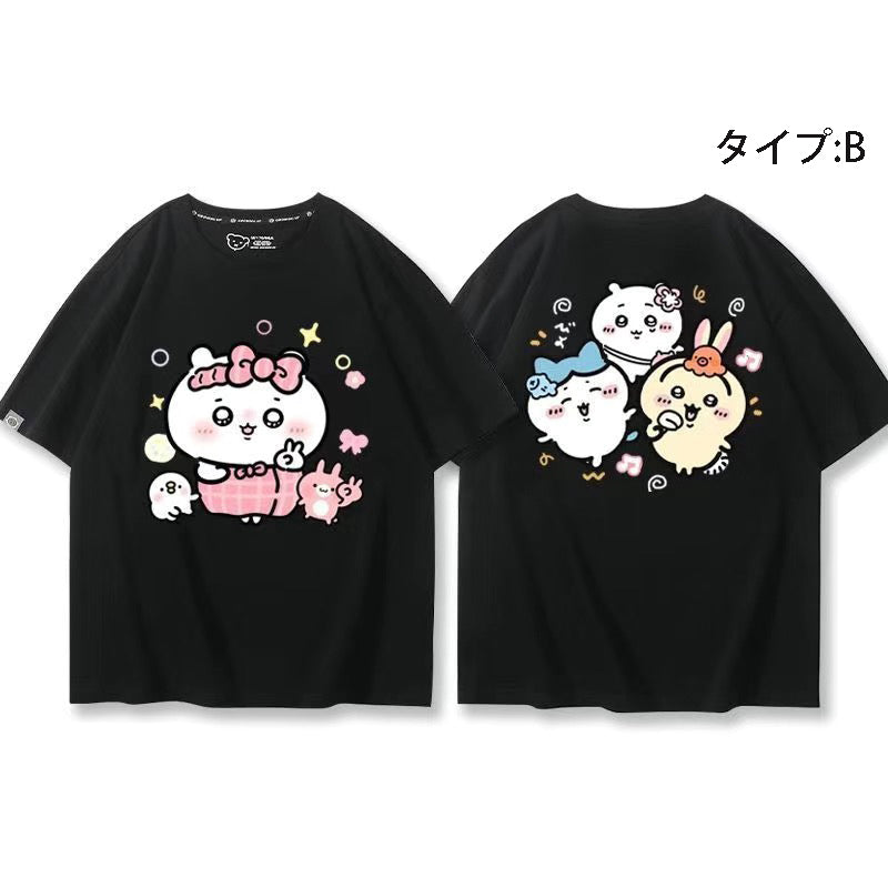 可愛いキャラ ゆるかわ トップス 集団遠足 ユニセックス 半袖Ｔシャツ