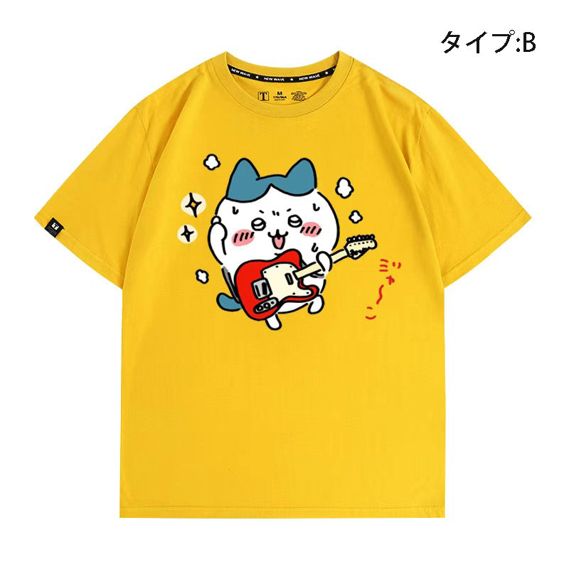 可愛いキャラ ゆるかわ トップス ギタリスト ユニセックス 半袖Ｔシャツ