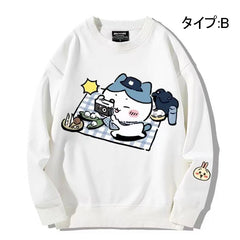 可愛いキャラ ゆるかわ トップス ピクニック ユニセックス 長袖 スウェット