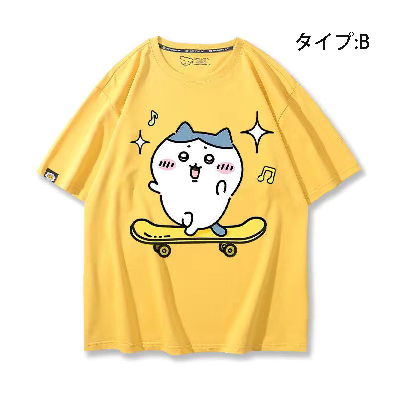 可愛いキャラ ゆるかわ トップス キックボード ユニセックス 半袖Ｔシャツ