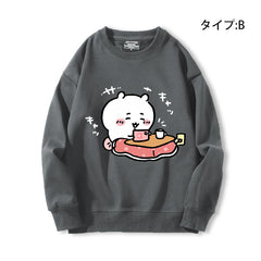可愛いキャラ ゆるかわ トップス 寒冷な天気 ユニセックス 長袖 スウェット
