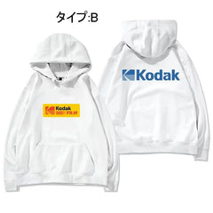 カメラマンシリーズ トップス Kodakプリント ユニセックス 長袖 パーカー